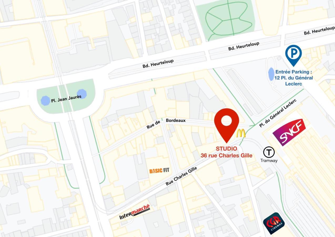 Studio Avec Balcon & Parking Gratuit - Tours Gare 외부 사진